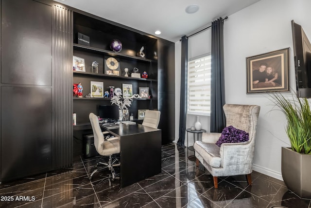 351 E Santa Lucia Ln, Queen Creek, AZ 85140 - office with marble finish floor and built in shelves