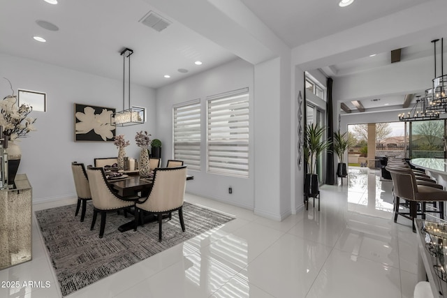 351 E Santa Lucia Ln, Queen Creek, AZ 85140 - dining space with recessed lighting, a notable chandelier, and visible vents