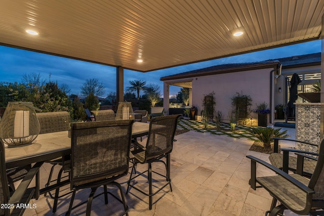 351 E Santa Lucia Ln, Queen Creek, AZ 85140 - patio terrace at dusk featuring outdoor dining space