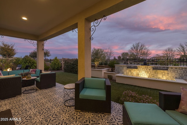 351 E Santa Lucia Ln, Queen Creek, AZ 85140 - view of patio with a fenced backyard and an outdoor hangout area