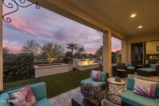 351 E Santa Lucia Ln, Queen Creek, AZ 85140 - view of patio with fence and outdoor lounge area