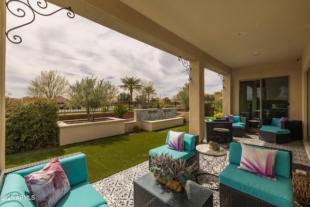 351 E Santa Lucia Ln, Queen Creek, AZ 85140 - view of patio with outdoor lounge area and fence