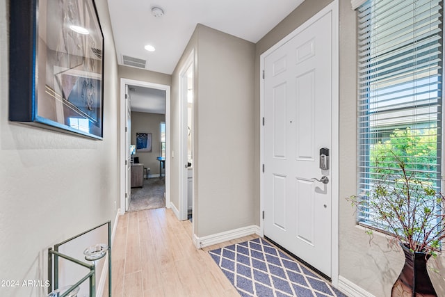 entryway featuring light wood-type flooring