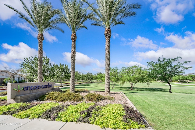 view of community featuring a yard