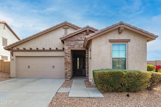 view of front of home with a garage