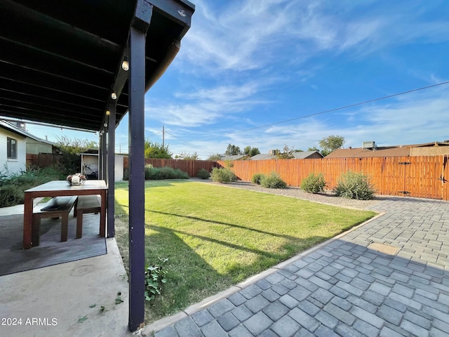 view of yard featuring a patio area