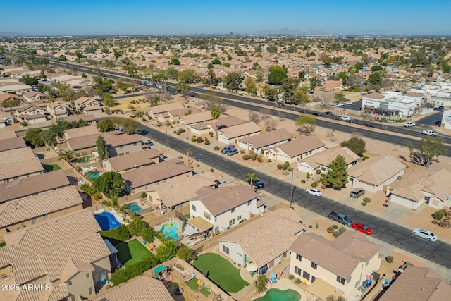 aerial view featuring a residential view