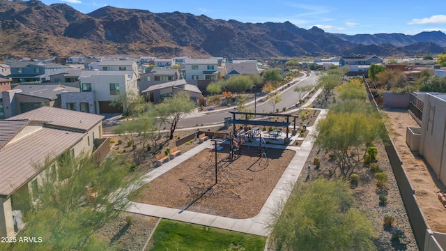 aerial view featuring a mountain view