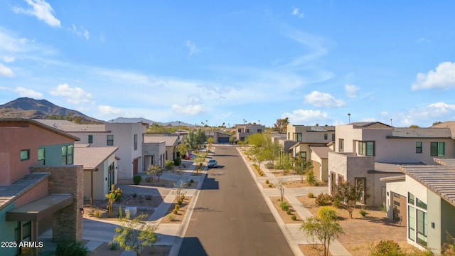 view of street with a mountain view