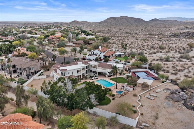 11809 S Montezuma Ct, Phoenix, AZ 85044 - aerial view of residential area featuring a pool area and a mountainous background