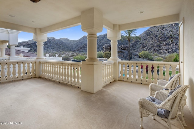 11809 S Montezuma Ct, Phoenix, AZ 85044 - view of patio with a mountain view and a balcony