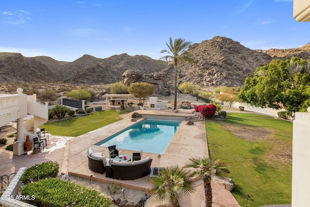 11809 S Montezuma Ct, Phoenix, AZ 85044 - outdoor pool featuring a mountain view and a patio