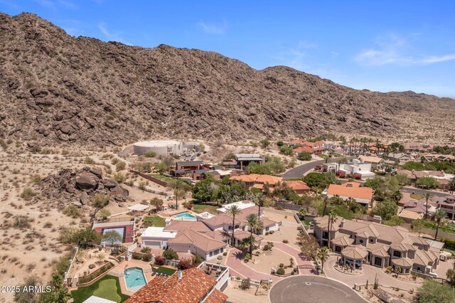 11809 S Montezuma Ct, Phoenix, AZ 85044 - aerial view of residential area featuring a mountainous background and a pool