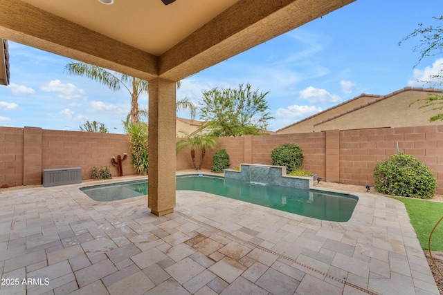 696 W Glen Canyon Dr, San Tan Valley, AZ 85140 - view of swimming pool with a fenced in pool, a fenced backyard, and a patio area