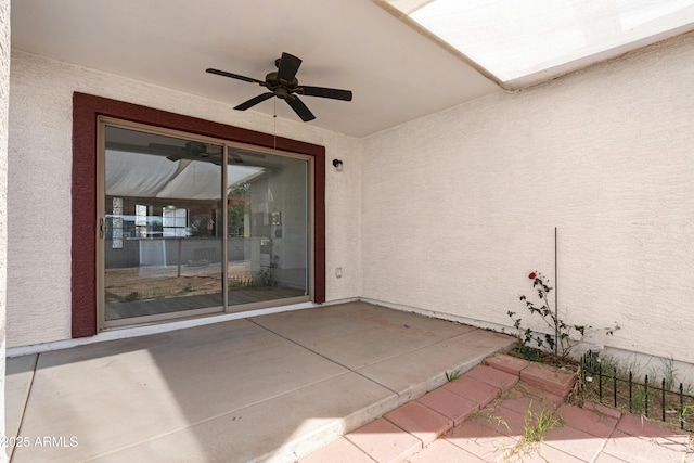 view of patio / terrace with a ceiling fan