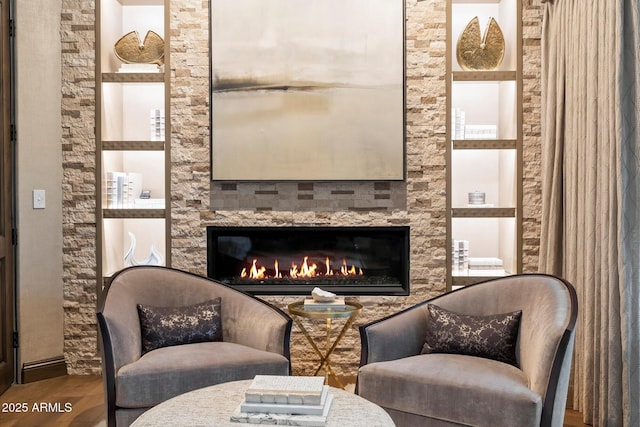 sitting room featuring hardwood / wood-style flooring