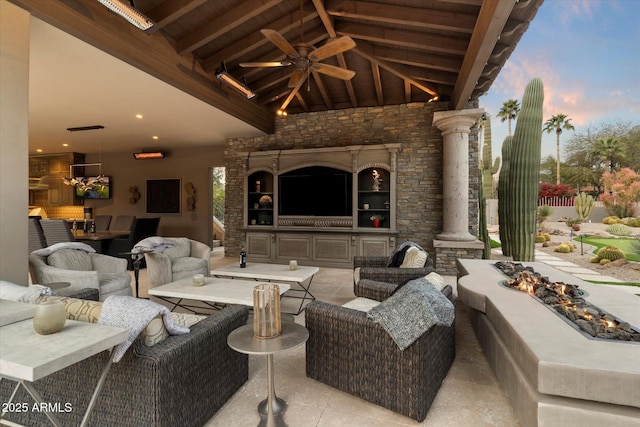 view of patio / terrace featuring ceiling fan