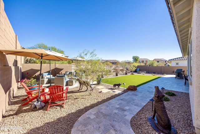 view of yard featuring a patio area