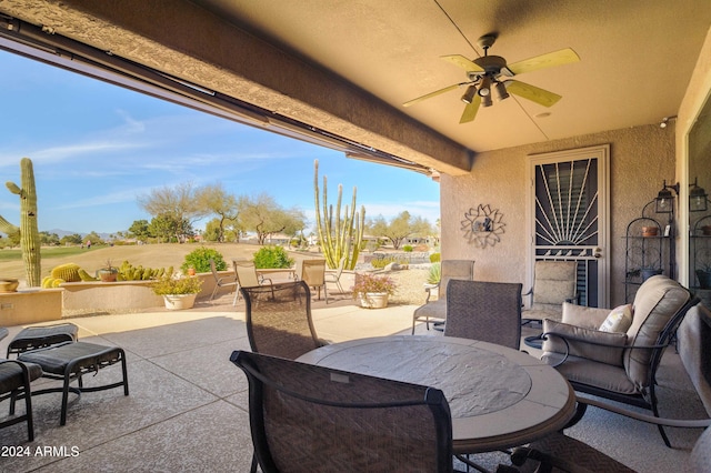 view of patio / terrace with ceiling fan