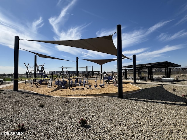 view of community jungle gym