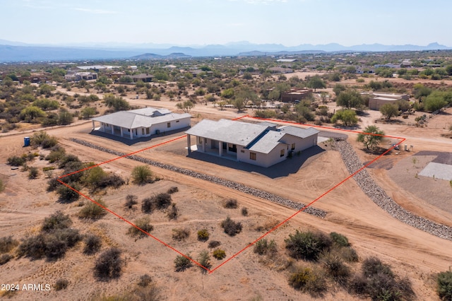 drone / aerial view with a mountain view