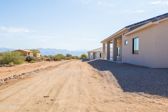 exterior space with a mountain view