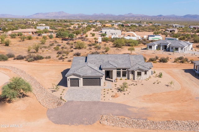 aerial view with a mountain view