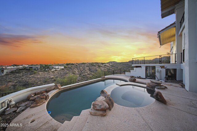 15641 E Sycamore Dr, Fountain Hills, AZ 85268 - view of pool with a pool with connected hot tub and a patio area