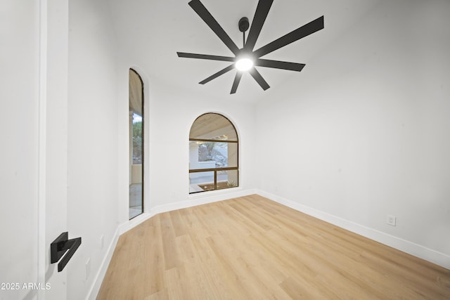 15641 E Sycamore Dr, Fountain Hills, AZ 85268 - spare room featuring light wood finished floors, baseboards, and ceiling fan
