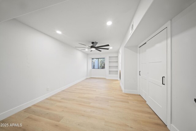 15641 E Sycamore Dr, Fountain Hills, AZ 85268 - spare room with ceiling fan, recessed lighting, light wood finished floors, and baseboards