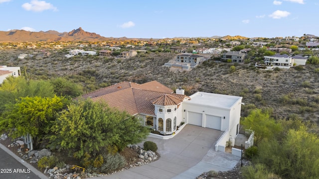 15641 E Sycamore Dr, Fountain Hills, AZ 85268 - aerial perspective of suburban area with a mountainous background