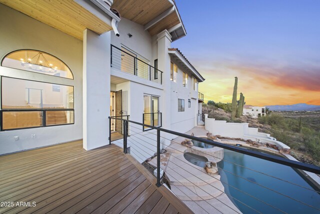 15641 E Sycamore Dr, Fountain Hills, AZ 85268 - view of deck at dusk