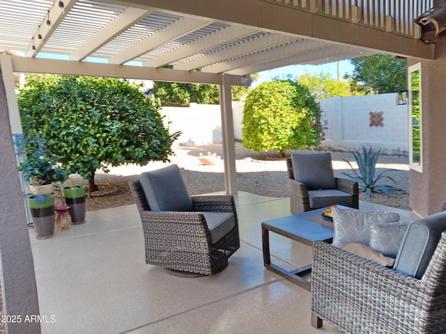 view of patio with a pergola