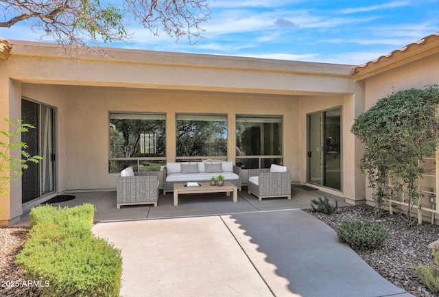 view of patio with an outdoor living space