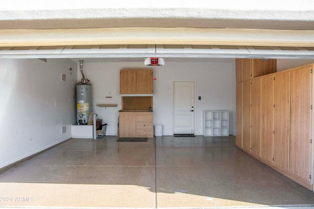 garage with gas water heater