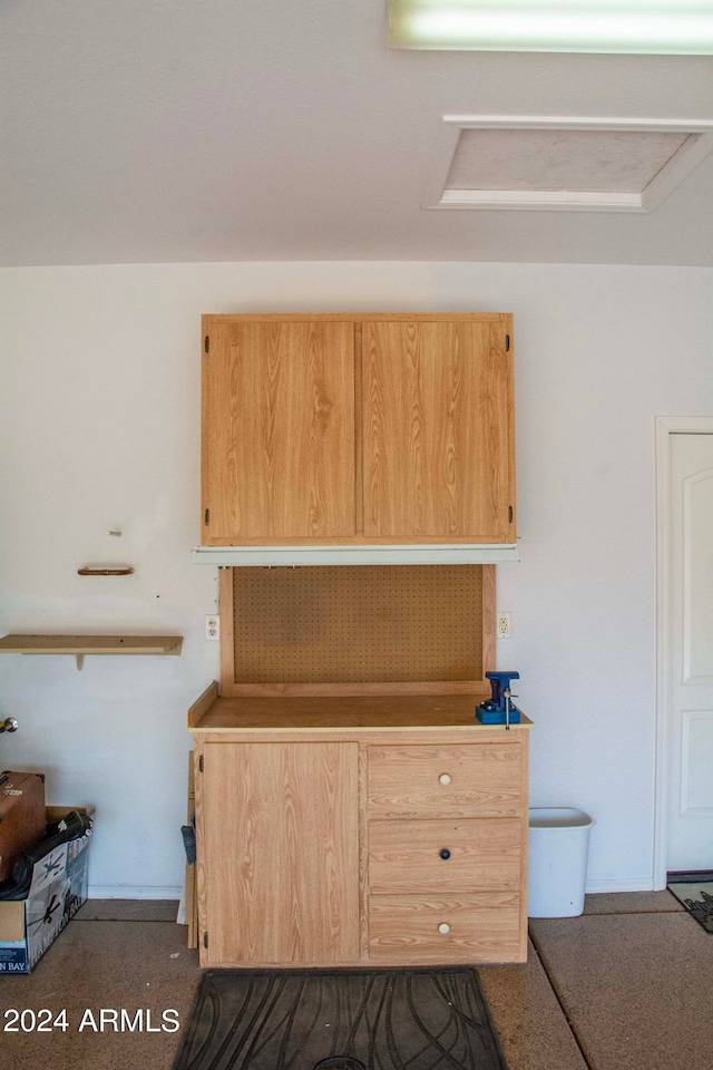 interior space with light brown cabinetry