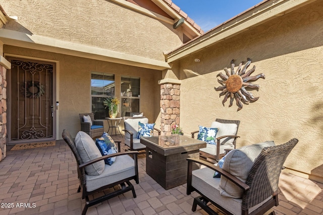 view of patio / terrace with an outdoor living space