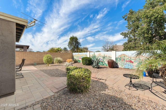 view of patio / terrace with a fenced backyard