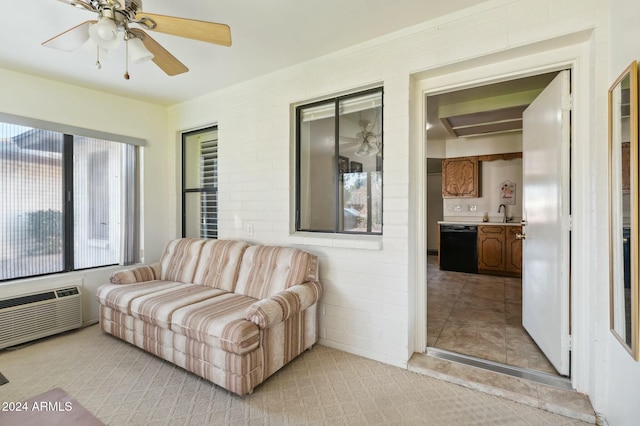 2064 S Farnsworth Dr Unit 39, Mesa, AZ 85209 - sunroom with an AC wall unit and a sink
