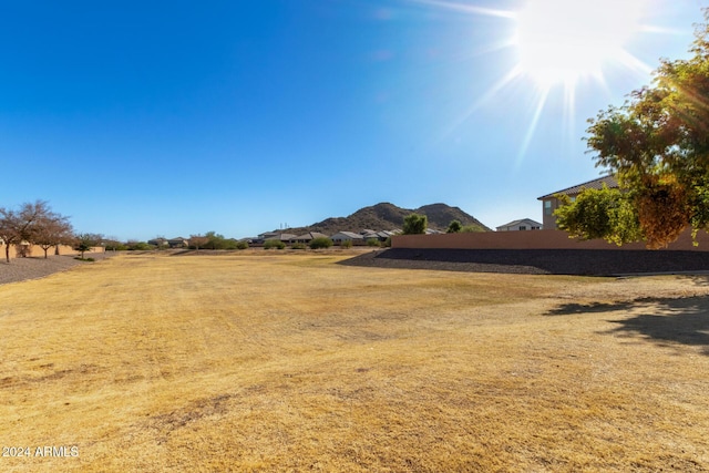 view of yard featuring a mountain view