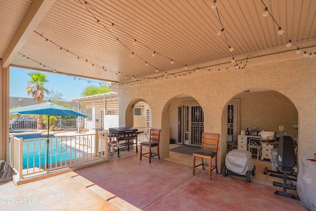 view of patio with area for grilling