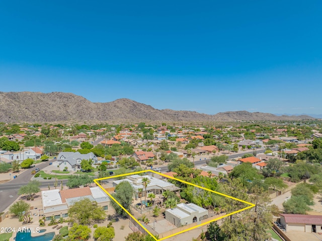 aerial view featuring a mountain view