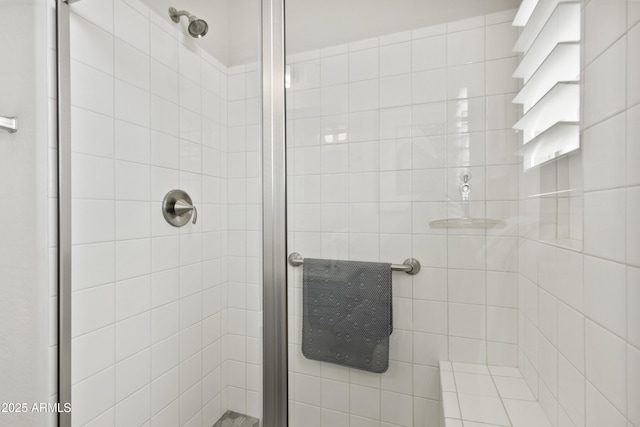 full bathroom featuring a stall shower