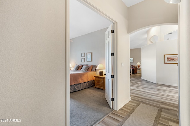 corridor featuring light hardwood / wood-style flooring