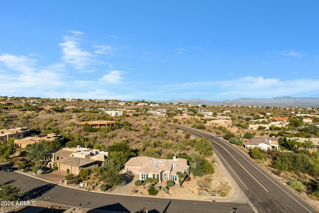 aerial view with a mountain view