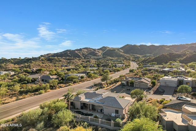 drone / aerial view with a mountain view