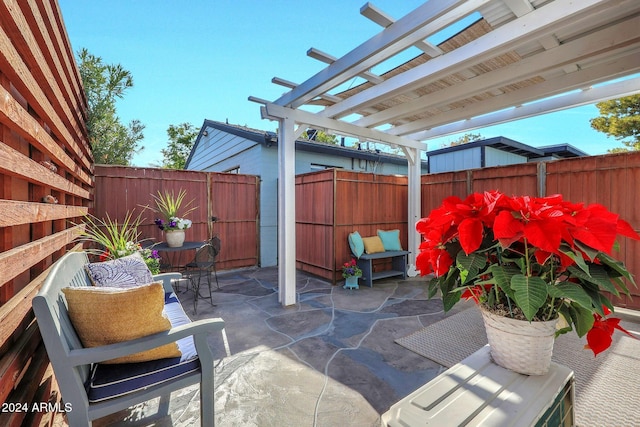 view of patio with a pergola