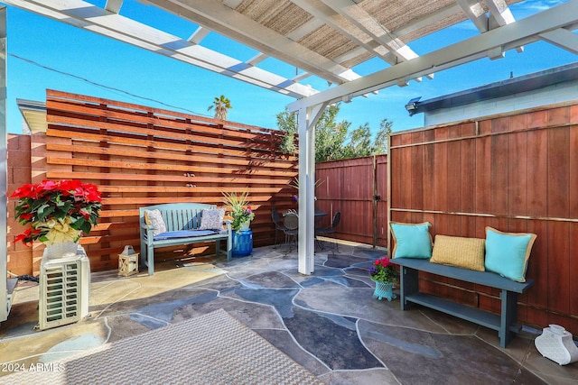 view of patio featuring a pergola