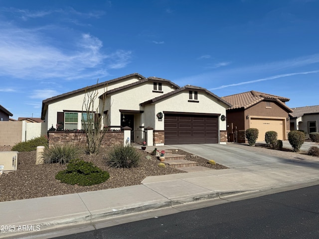 view of front of house with a garage