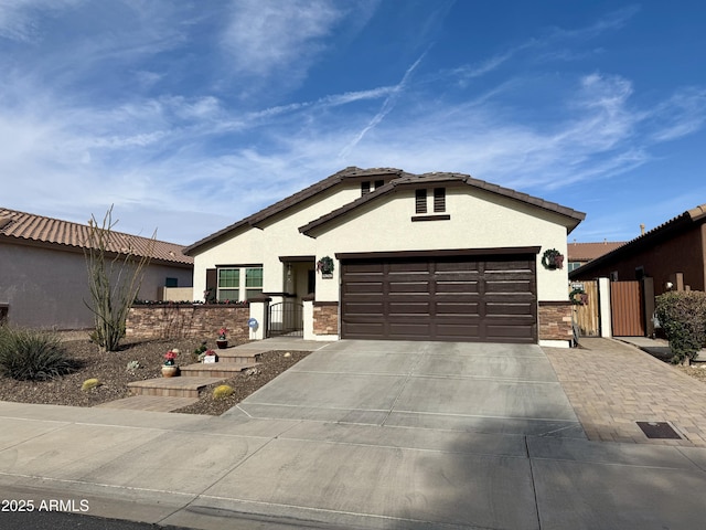 view of front of house with a garage